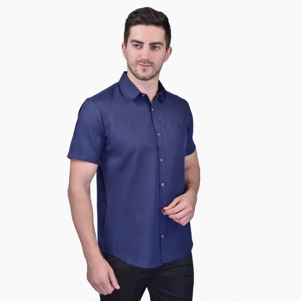 Men's_Navy_Blue_Short_Sleeve_Formal_Shirt