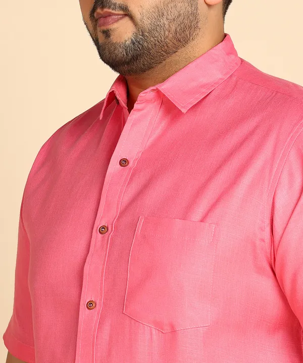 Men's_Pink_Half_Sleeve_Casual_Shirt