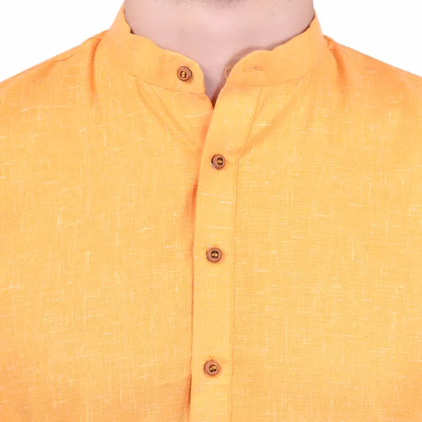 Men's_Mustard_Yellow_Short_Kurta_With_Mandarin_Collar