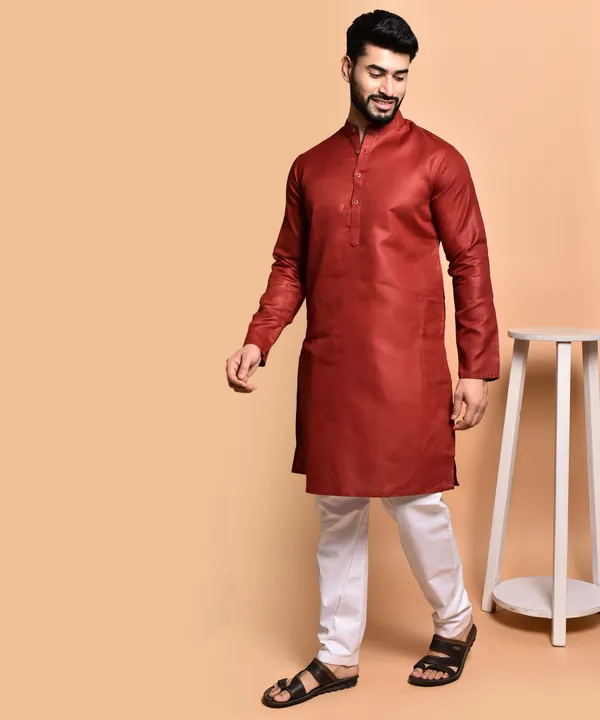 Men's_Brown_Silk_Kurta_-_Traditional_Ethnic_Wear