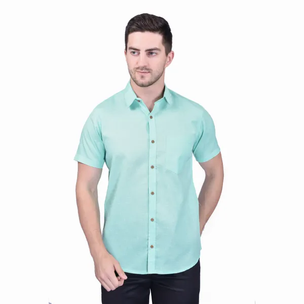Men's_Mint_Green_Half_Sleeve_Casual_Shirt