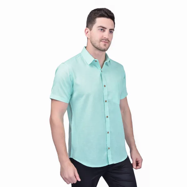 Men's_Mint_Green_Half_Sleeve_Casual_Shirt