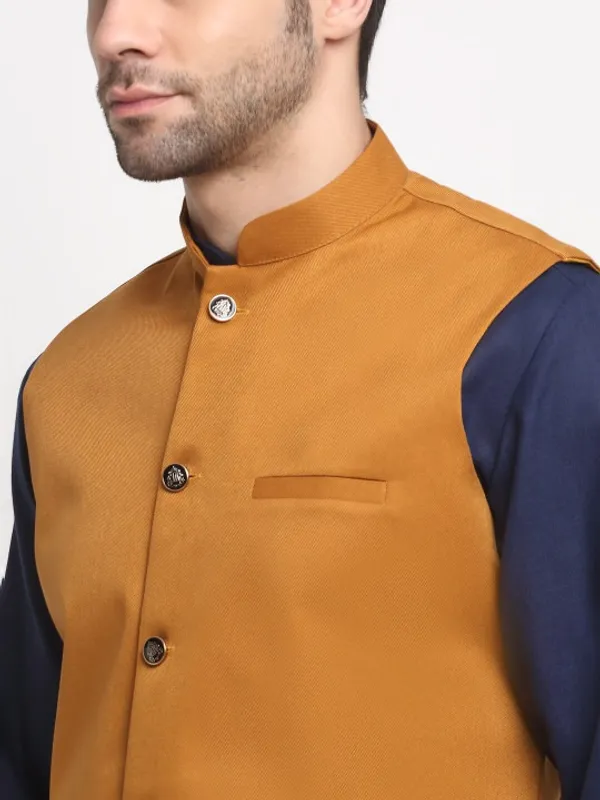 Men's_Mustard_Yellow_Nehru_Jacket_With_Navy_Blue_Kurta_Pajama_Set