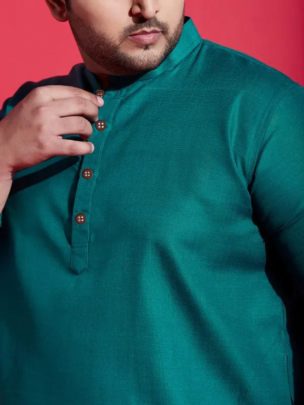 Men's_Teal_Green_Cotton_Kurta_-_Ethnic_Wear