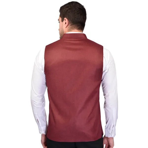 Men's_Maroon_Nehru_Jacket_With_Pocket_Square