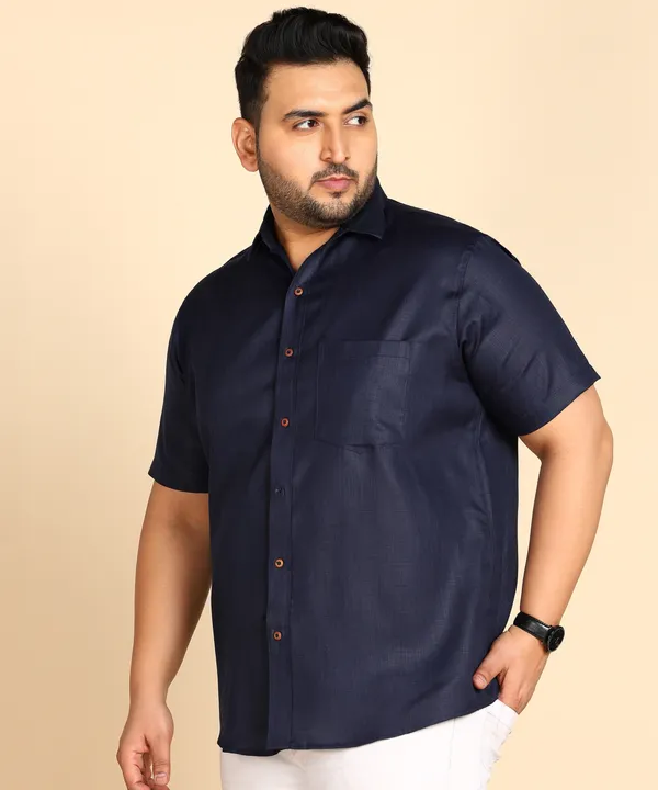 Men's_Navy_Blue_Half_Sleeve_Casual_Shirt