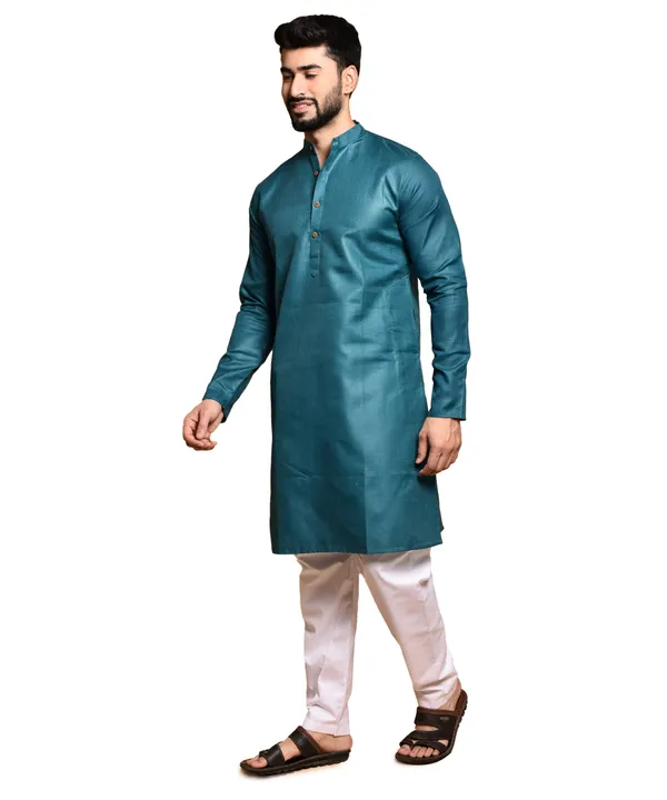 Men's_Teal_Blue_Silk_Kurta_-_Ethnic_Wear_For_Festive_Occasions
