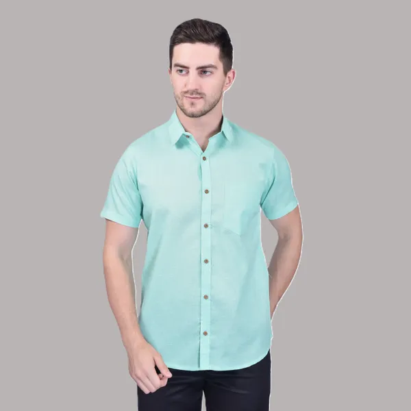 Men's_Mint_Green_Half_Sleeve_Casual_Shirt