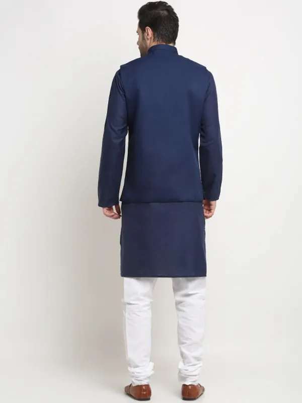 Men's_Navy_Blue_Ethnic_Kurta_With_Nehru_Jacket_Set