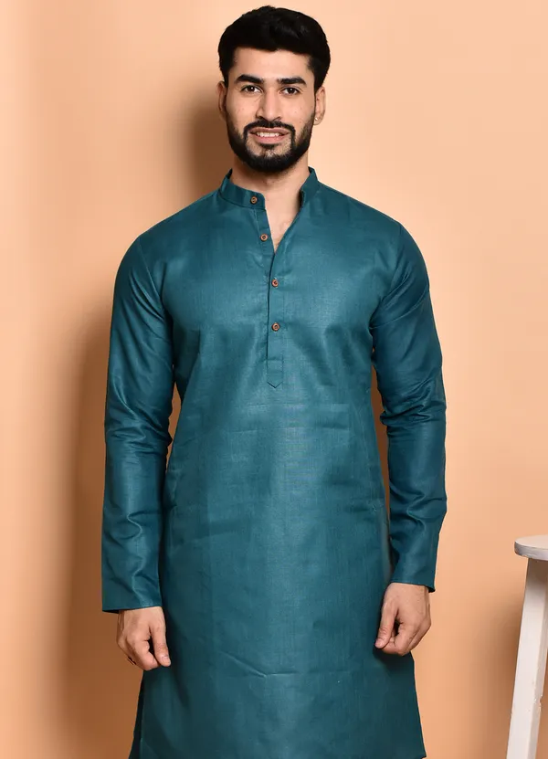 Men's_Teal_Blue_Silk_Kurta_-_Ethnic_Wear_For_Festive_Occasions