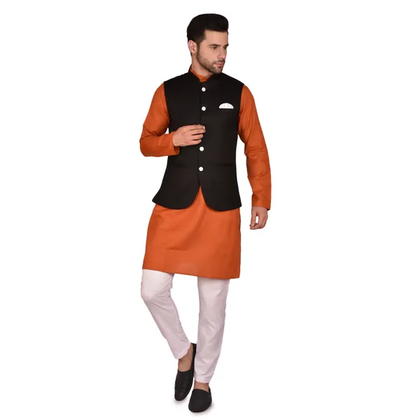 Men's_Ethnic_Kurta_Pajama_Set_With_Black_Nehru_Jacket