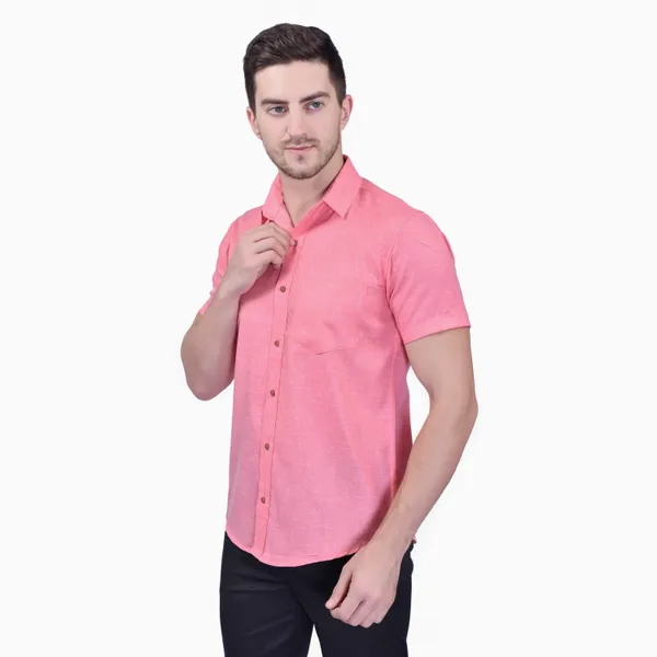Men's_Pink_Half_Sleeve_Casual_Shirt
