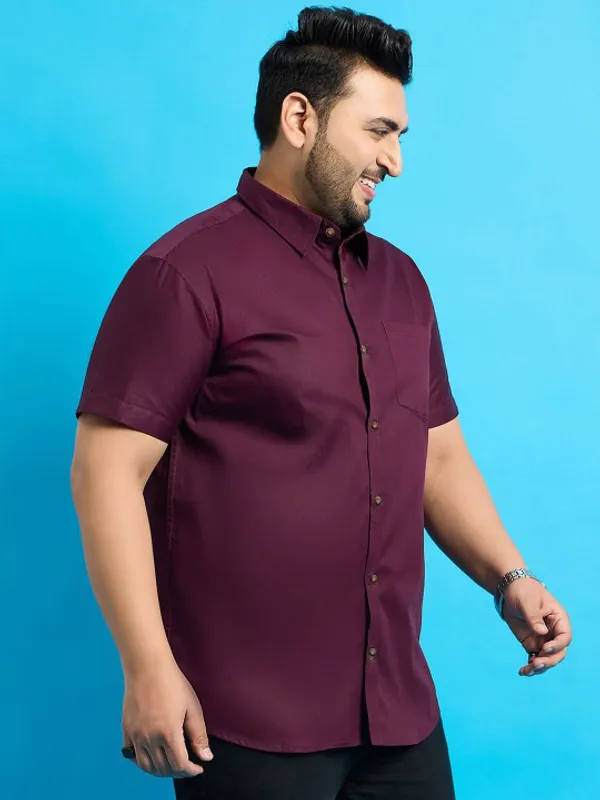 Men's_Dark_Maroon_Half_Sleeve_Formal_Shirt
