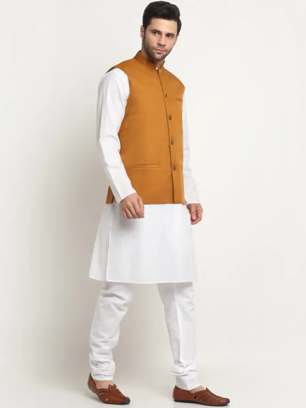 Men's_Mustard_Yellow_Ethnic_Nehru_Jacket_With_White_Kurta_Pajama_Set