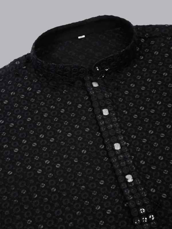 Men's_Black_Sequin_Embellished_Kurta_-_Long_Sleeve_Ethnic_Wear