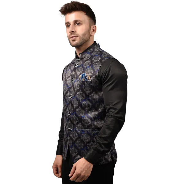 Men's_Black_Ethnic_Nehru_Jacket_With_Printed_Vest