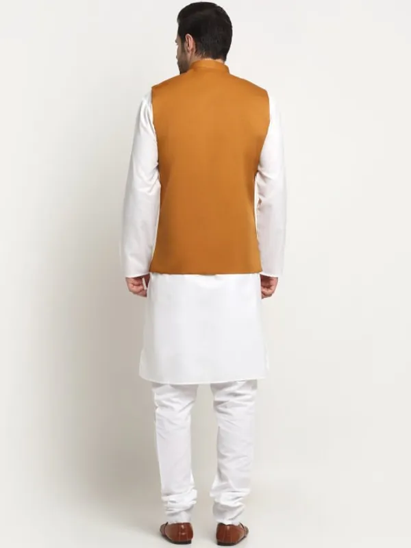 Men's_Mustard_Yellow_Ethnic_Nehru_Jacket_With_White_Kurta_Pajama_Set