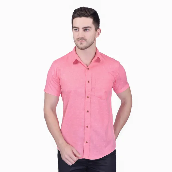 Men's_Pink_Half_Sleeve_Casual_Shirt