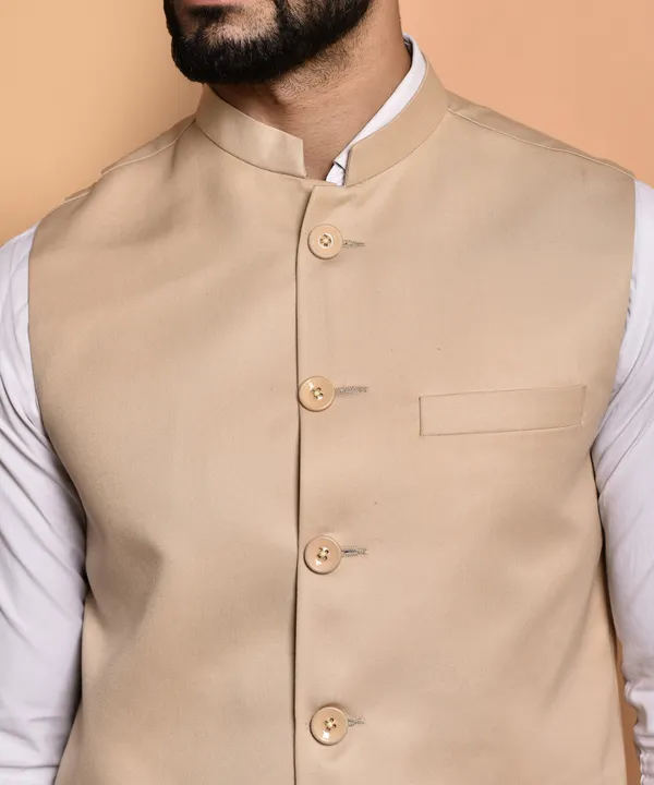 Men's_Beige_Nehru_Jacket_With_Mandarin_Collar_And_Button_Closure