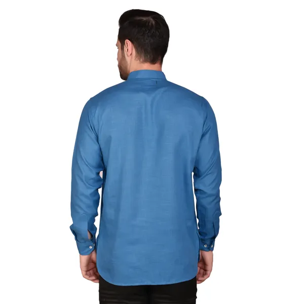 Men's_Blue_Long_Kurta_With_Black_Pants_Set