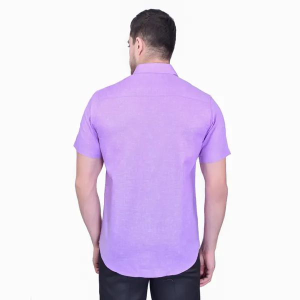 Men's_Purple_Half_Sleeve_Cotton_Casual_Shirt