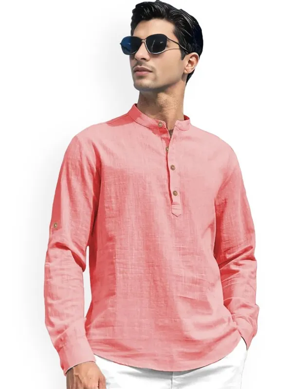 Men's_Pink_Linen_Shirt_-_Full_Sleeve_Casual_Shirt