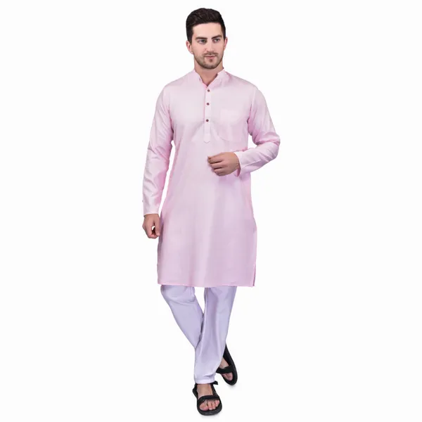 Men's_Light_Pink_Cotton_Kurta_Pajama_Set_-_Traditional_Ethnic_Wear