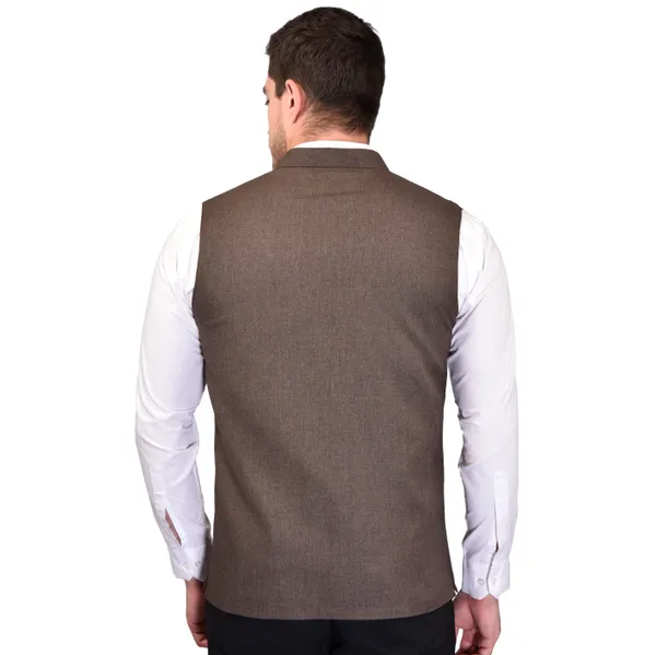 Men's_Brown_Nehru_Jacket_With_Pocket_Square