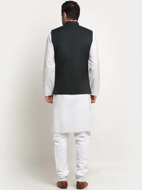 Men's_Black_Nehru_Jacket_(Waistcoat)_With_White_Kurta_Pajama_Set
