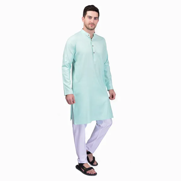 Men's_Light_Green_Cotton_Kurta_Pajama_Set
