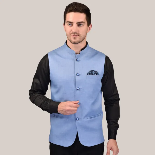 Men's_Sky_Blue_Nehru_Jacket_Waistcoat_With_Pocket_Square