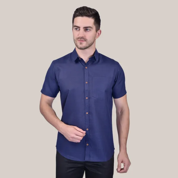 Men's_Navy_Blue_Short_Sleeve_Casual_Shirt