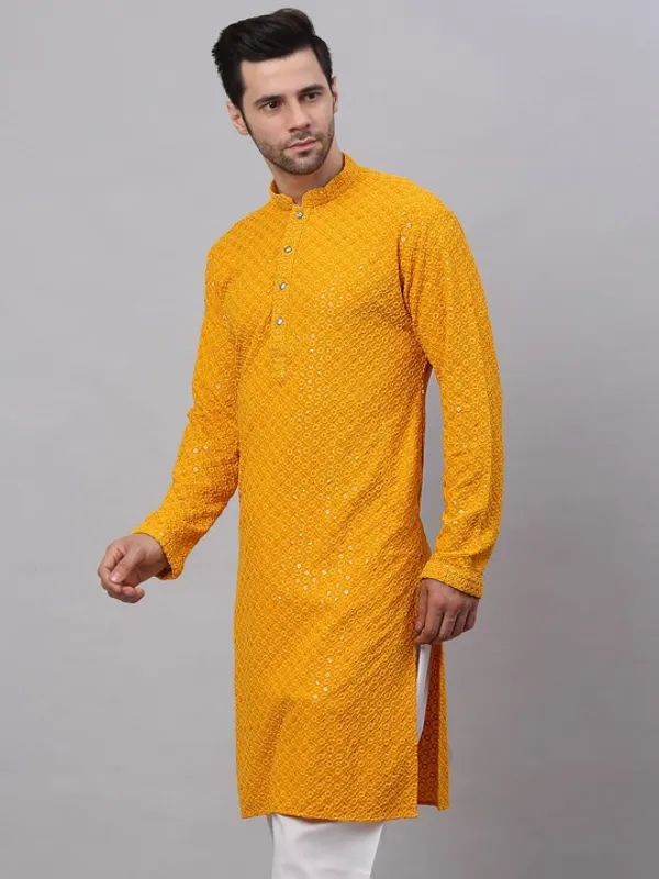 Men's_Yellow_Embroidered_Kurta_-_Festive_Ethnic_Wear