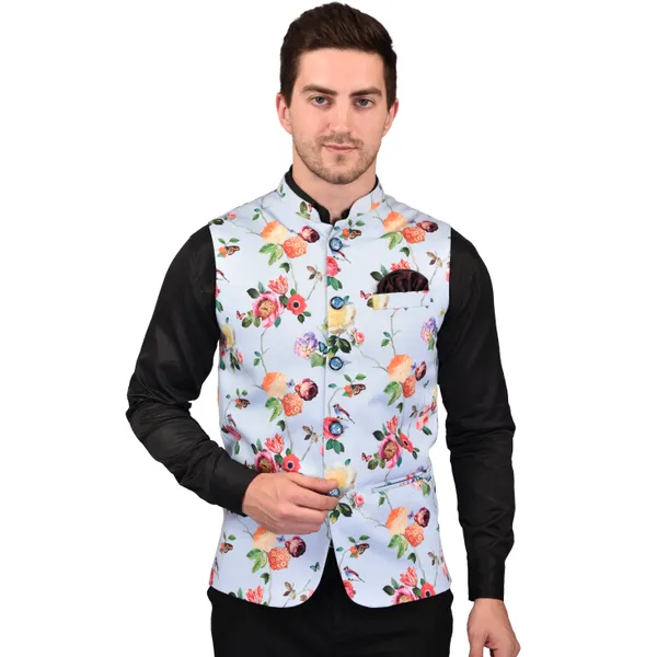 Men's_Light_Blue_Floral_Print_Nehru_Jacket_With_Black_Sleeves