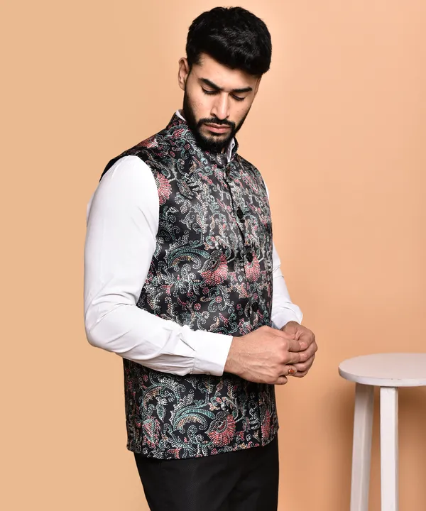 Black_Floral_Embroidered_Nehru_Jacket_For_Men
