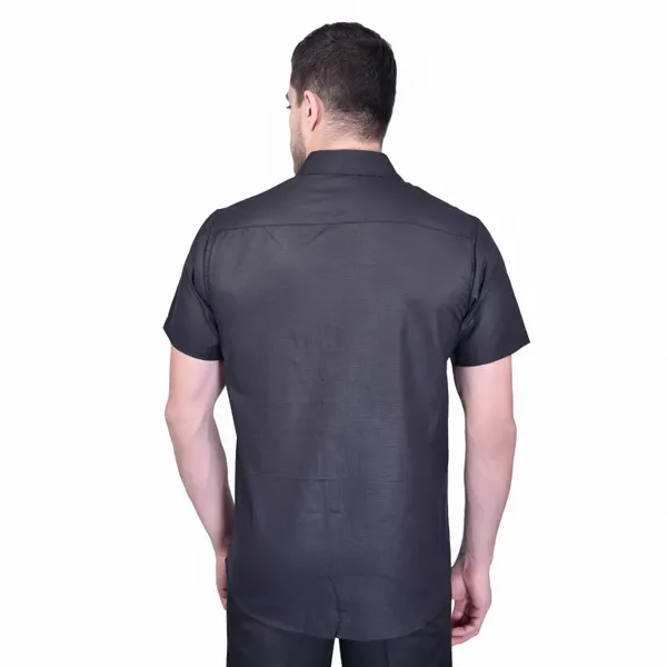 Men's_Black_Short_Sleeve_Formal_Shirt