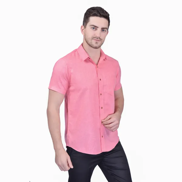 Men's_Pink_Half_Sleeve_Casual_Shirt