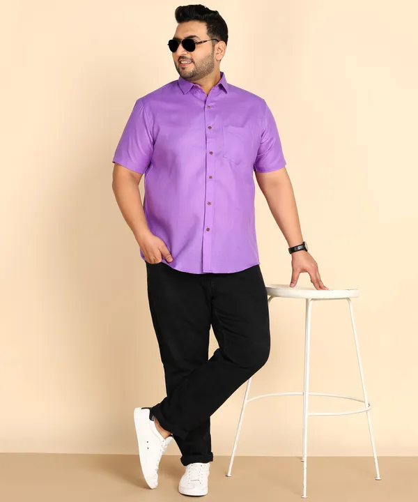 Men's_Purple_Half_Sleeve_Formal_Shirt