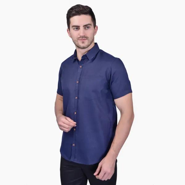 Men's_Navy_Blue_Short_Sleeve_Casual_Shirt
