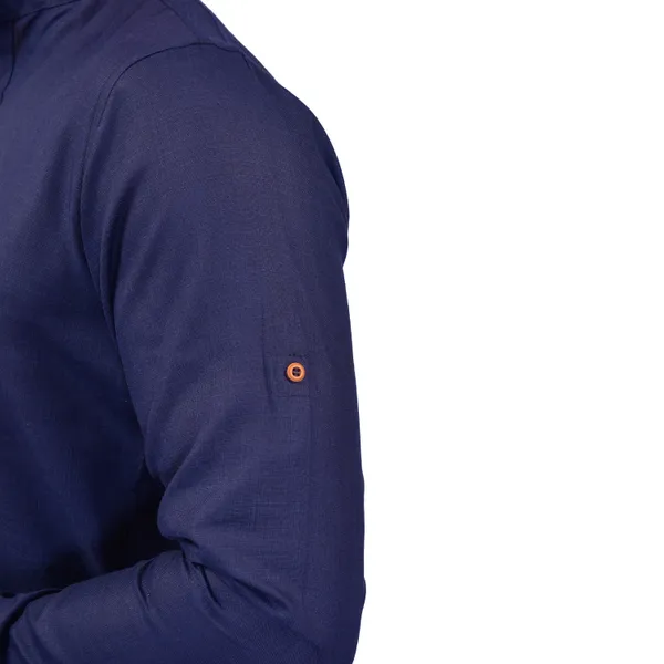 Men's_Navy_Blue_Cotton_Short_Kurta_With_Mandarin_Collar