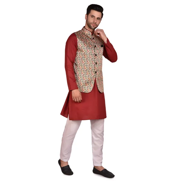 Men's_Maroon_Kurta_Pajama_With_Embroidered_Nehru_Jacket_Set_-_Traditional_Ethnic_Wear