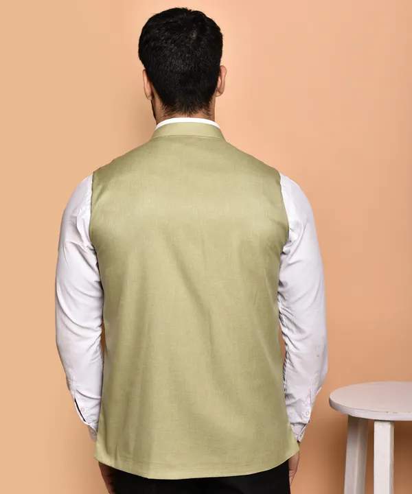 Light_Green_Nehru_Jacket_Waistcoat_For_Men