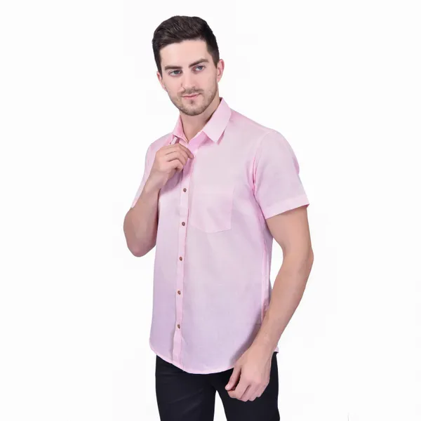 Men's_Pink_Half_Sleeve_Formal_Shirt