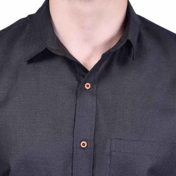 Men's_Black_Short_Sleeve_Formal_Shirt