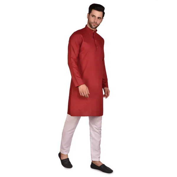 Men's_Orange_Cotton_Kurta_With_White_Pajama_Set_-_Traditional_Ethnic_Wear