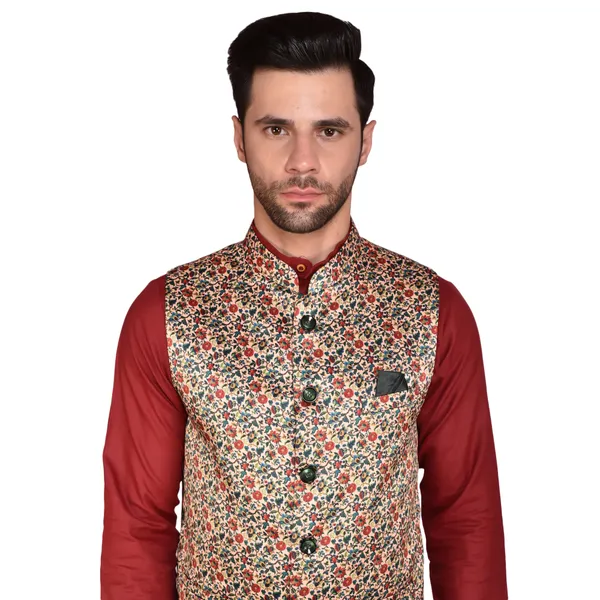 Men's_Maroon_Kurta_Pajama_With_Embroidered_Nehru_Jacket_Set_-_Traditional_Ethnic_Wear