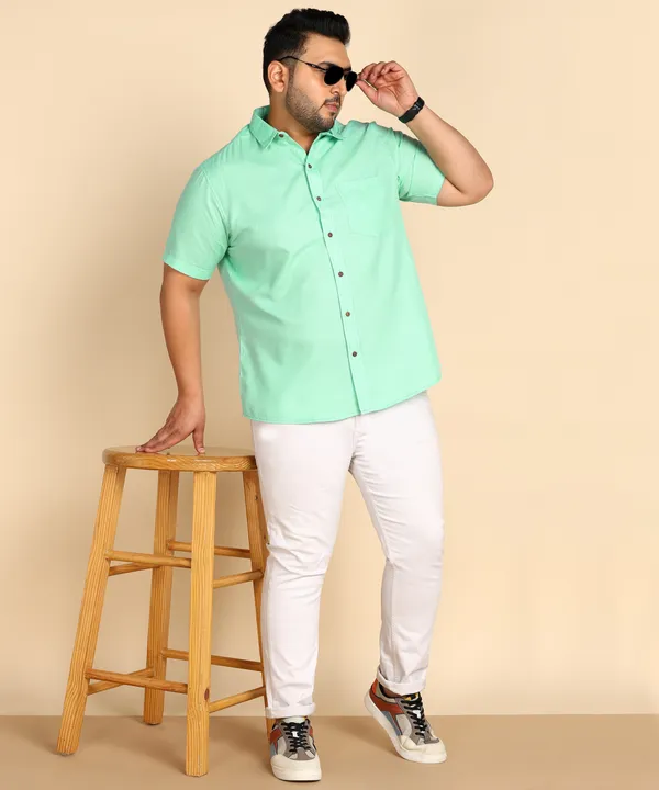 Men's_Mint_Green_Half_Sleeve_Casual_Shirt