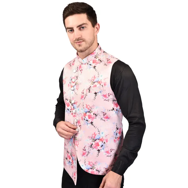 Pink_Floral_Printed_Nehru_Jacket_With_Asymmetric_Cut