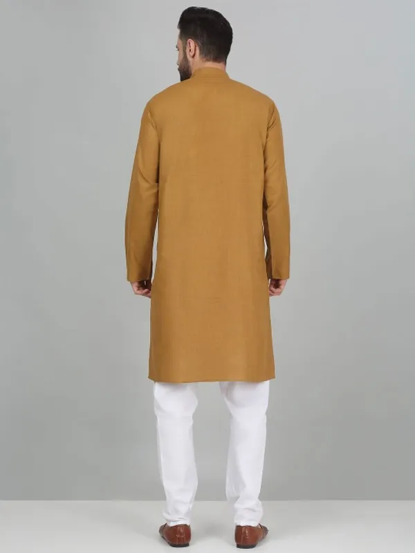 Mustard_Yellow_Cotton_Kurta_Pajama_Set_For_Men