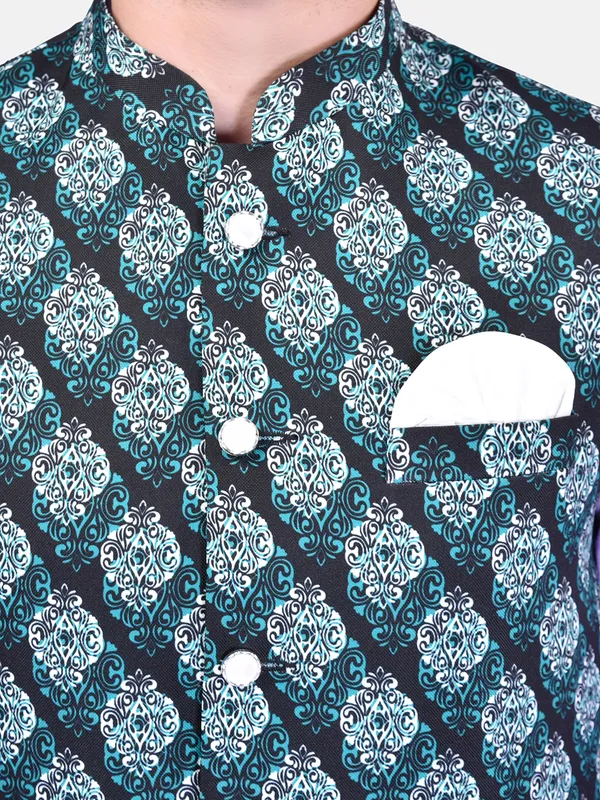 Men's_Purple_Kurta_With_Printed_Green_Nehru_Jacket_Set
